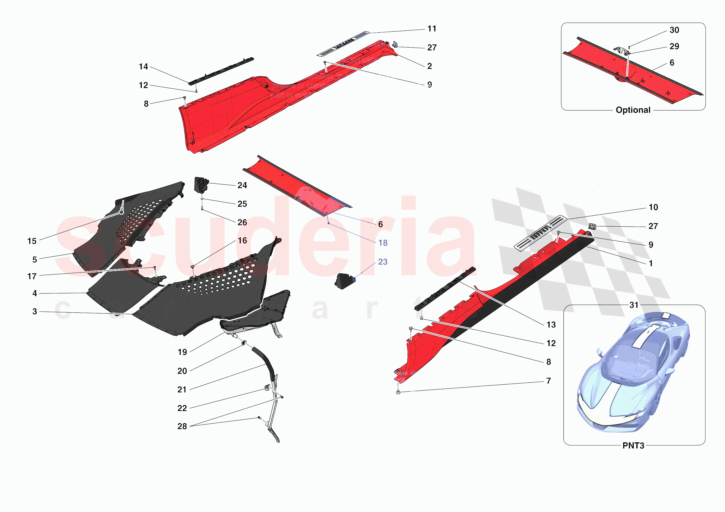 EXTERNAL LATERAL TRIM of Ferrari Ferrari SF90 Stradale USA