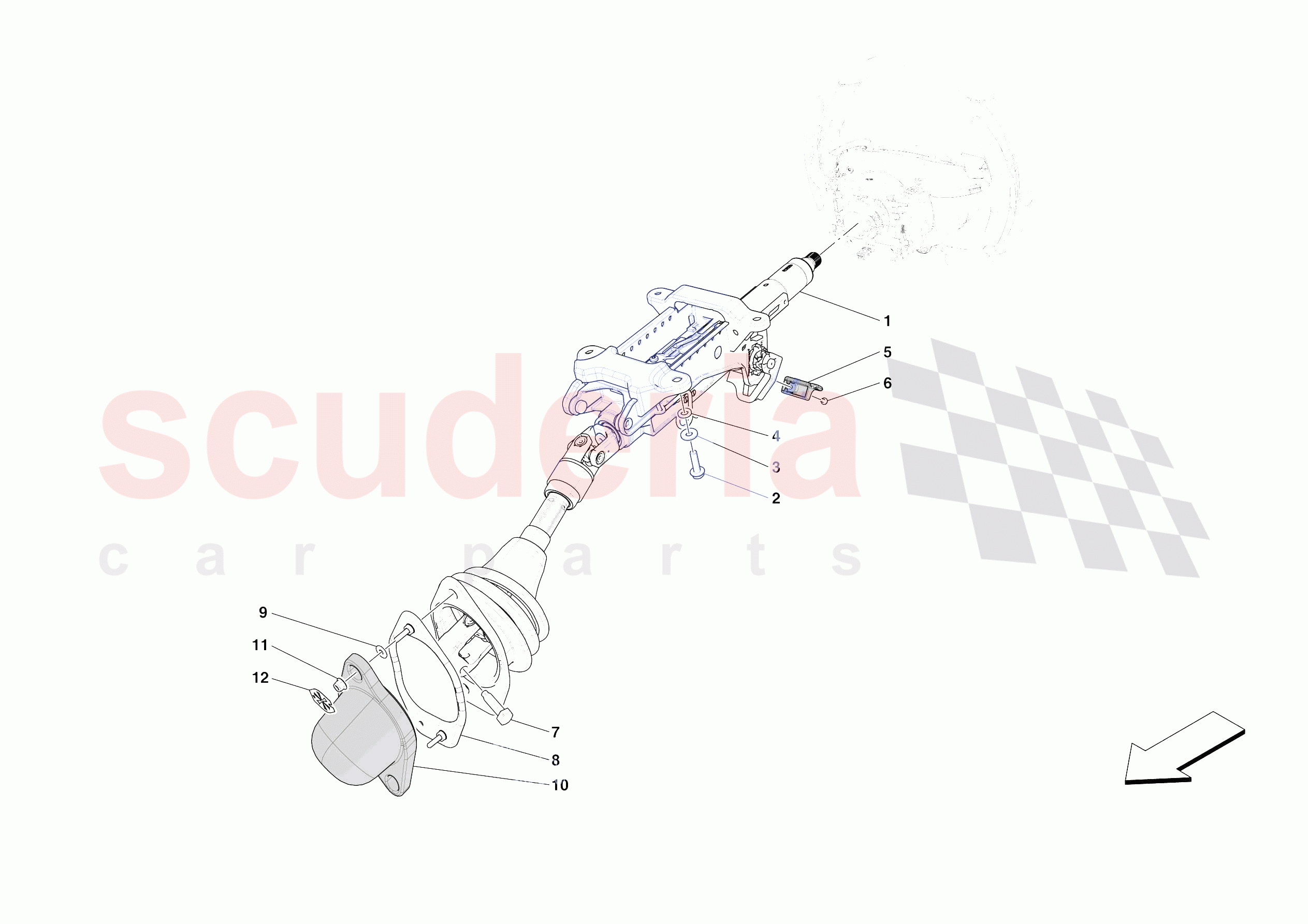 STEERING WHEEL AND STEERING SYSTEM - STEERING COLUMN of Ferrari Ferrari SF90 XX Spider Europe RH