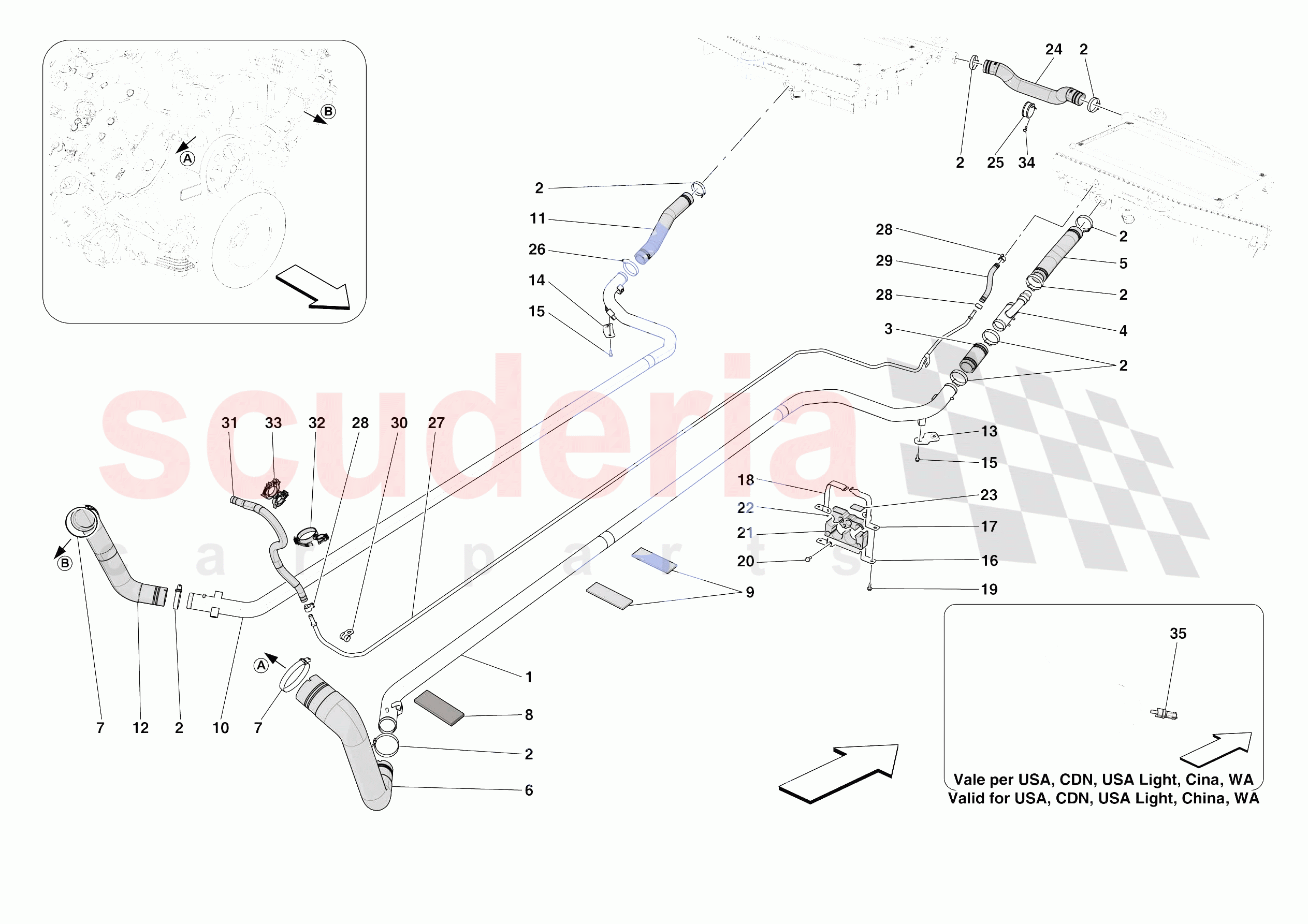 COOLING SYSTEM PIPES of Ferrari Ferrari SF90 XX Spider USA