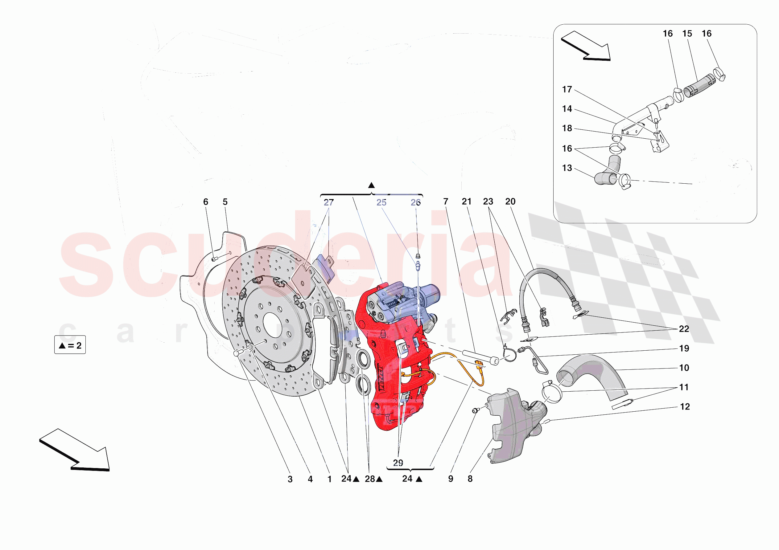 REAR SUSPENSION - CALLIPERS AND DISCS of Ferrari Ferrari SF90 XX Stradale Europe