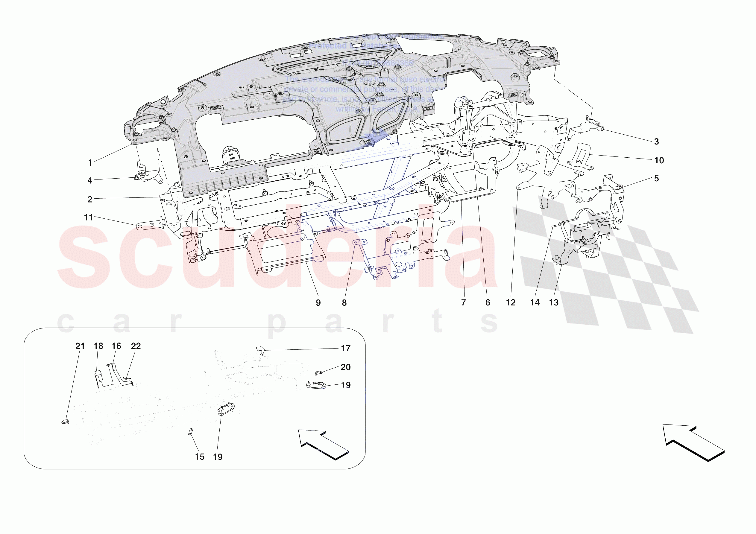 DASHBOARD - SUBSTRUCTURE -APPLICABLE FOR RHD- of Ferrari Ferrari SF90 XX Stradale Europe RH