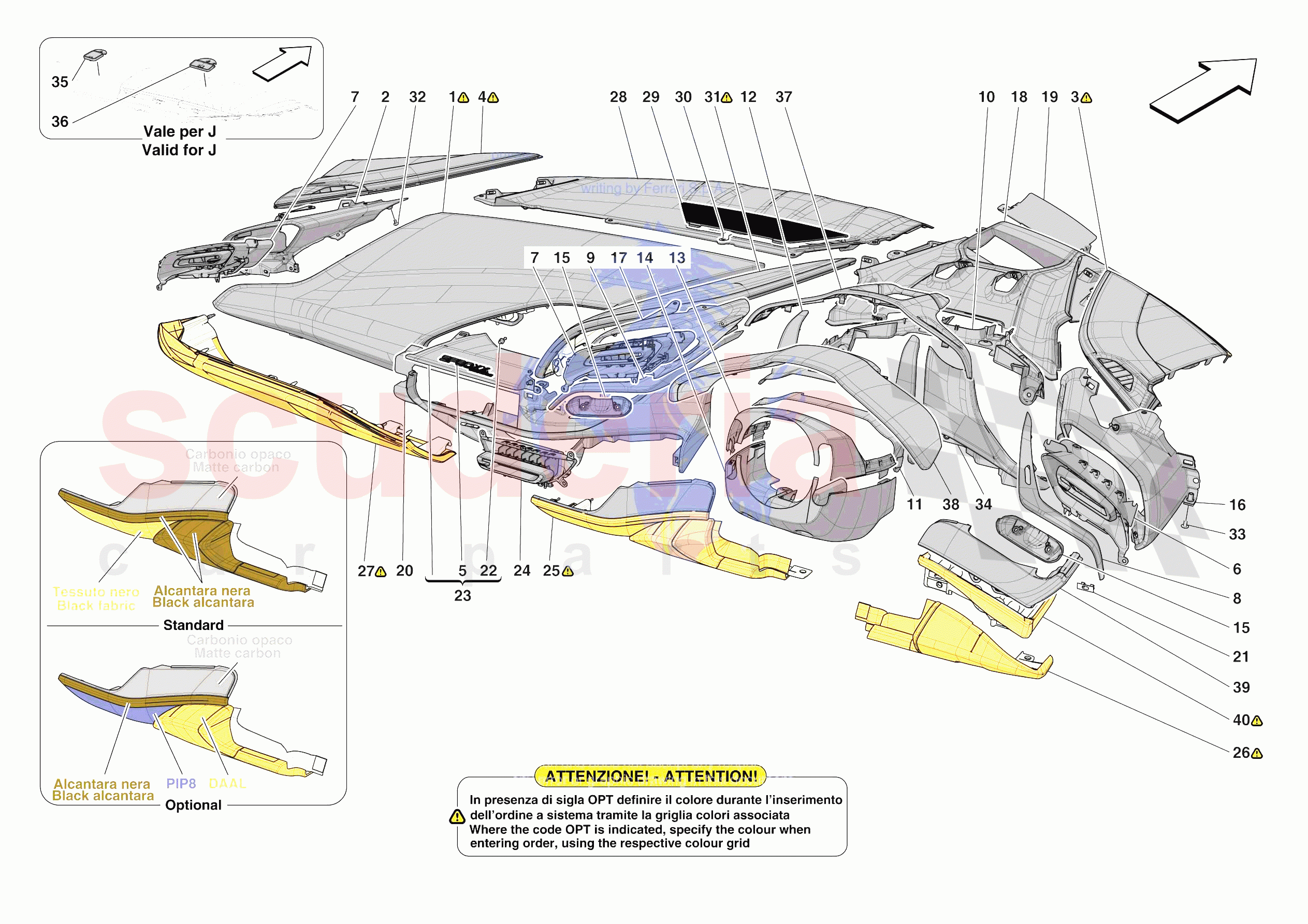 DASHBOARD - TRIM -APPLICABLE FOR RHD- of Ferrari Ferrari SF90 XX Stradale Europe RH