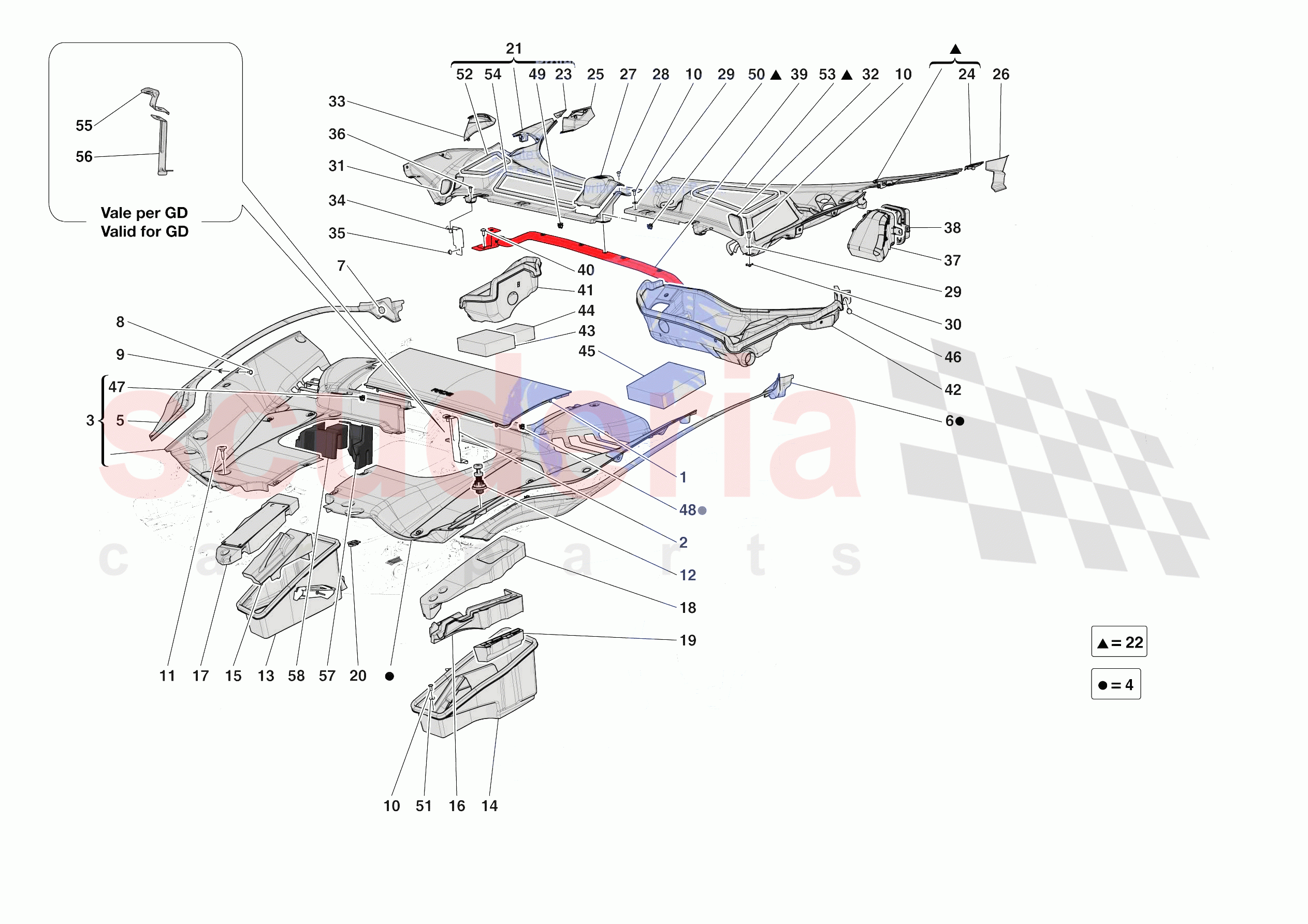 FRONT SUBSTRUCTURE TRIM of Ferrari Ferrari SF90 XX Stradale Europe RH