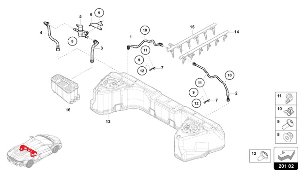 FUEL SUPPLY SYSTEM of Lamborghini Lamborghini REVUELTO REVUELTO COUPE'