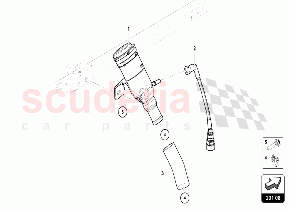 Fuel Filler Neck of Lamborghini Lamborghini Huracan LP580 Coupe