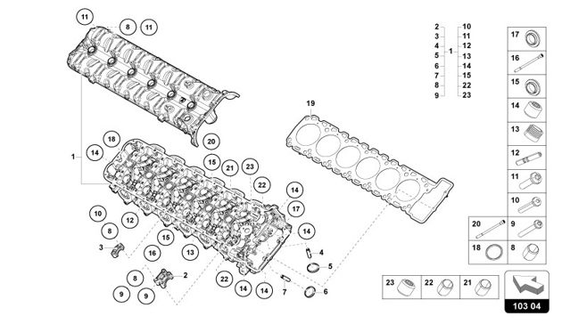 CYLINDER HEAD RIGHT SIDE of Lamborghini Lamborghini REVUELTO REVUELTO COUPE'