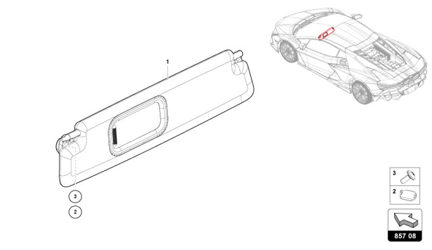SUN VISOR of Lamborghini Lamborghini REVUELTO REVUELTO COUPE'