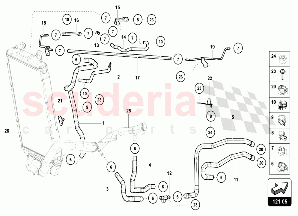 WATER COOLING SYSTEM 4 of Lamborghini Lamborghini Aventador LP720 Coupe