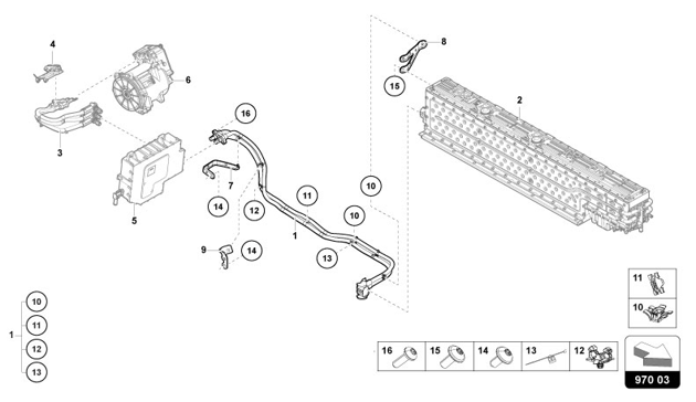 HIGH-VOLTAGE WIRING SET FOR HIGH-VOLTAGE BATTERY AND POWER ELECTRONICS REAR of Lamborghini Lamborghini REVUELTO REVUELTO COUPE'