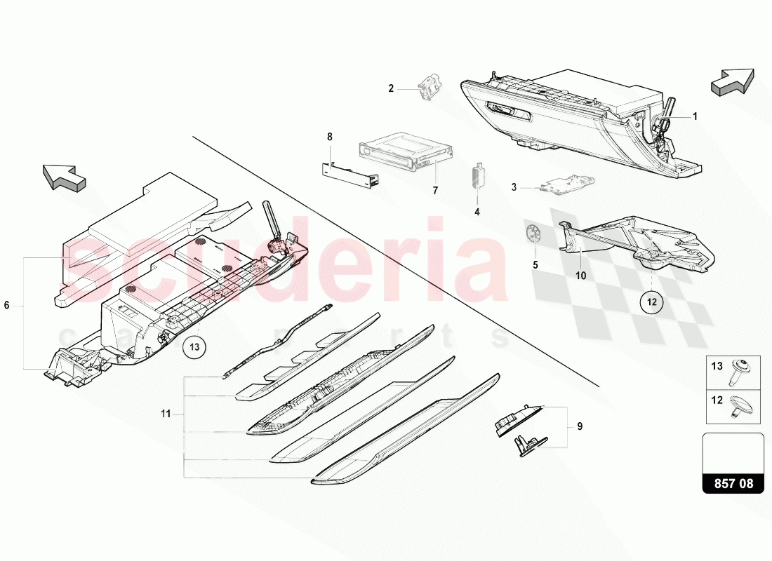 GLOVE BOX of Lamborghini Lamborghini Urus (2018-2019)