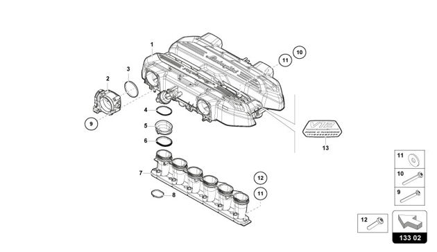 INTAKE MANIFOLD of Lamborghini Lamborghini REVUELTO REVUELTO COUPE'