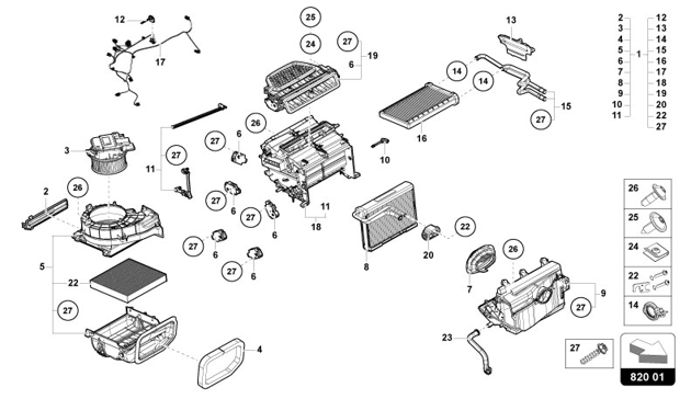 AIR INTAKE BOX FOR ELECTRONIC- ALLY CONTROLLED A/C SYSTEM of Lamborghini Lamborghini REVUELTO REVUELTO COUPE'