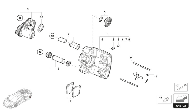 ELECTRONIC PARKING BRAKE of Lamborghini Lamborghini REVUELTO REVUELTO COUPE'