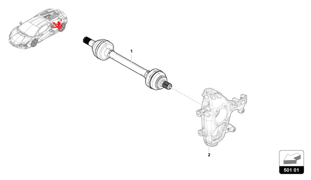 REAR AXLE SHAFT of Lamborghini Lamborghini REVUELTO REVUELTO COUPE'