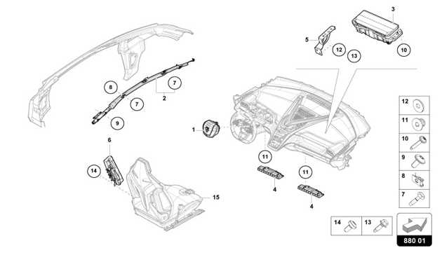 AIRBAG UNIT of Lamborghini Lamborghini REVUELTO REVUELTO COUPE'
