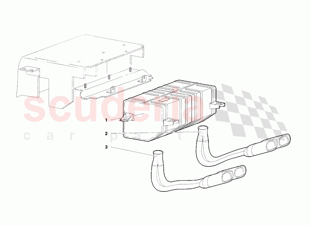 Exhaust System (Valid for Japan - March 1997) of Lamborghini Lamborghini Diablo SV (1995-1997)