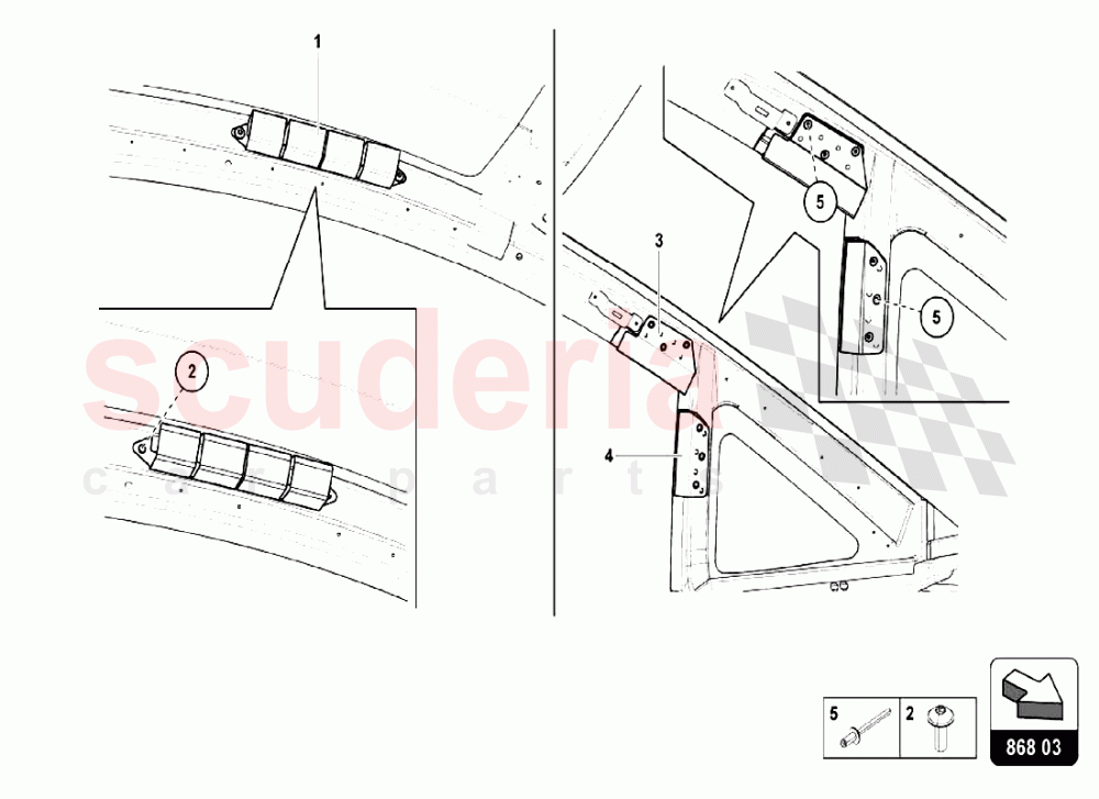 Roof Frame Trim 2 of Lamborghini Lamborghini Aventador LP740 S