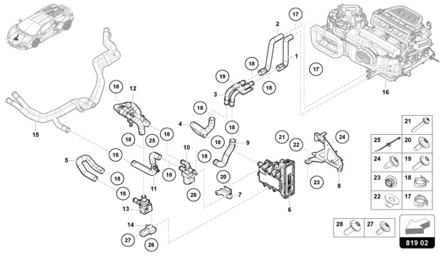 AIR CON./HEATING/AUX. HEATER HV-PTC of Lamborghini Lamborghini REVUELTO REVUELTO COUPE'