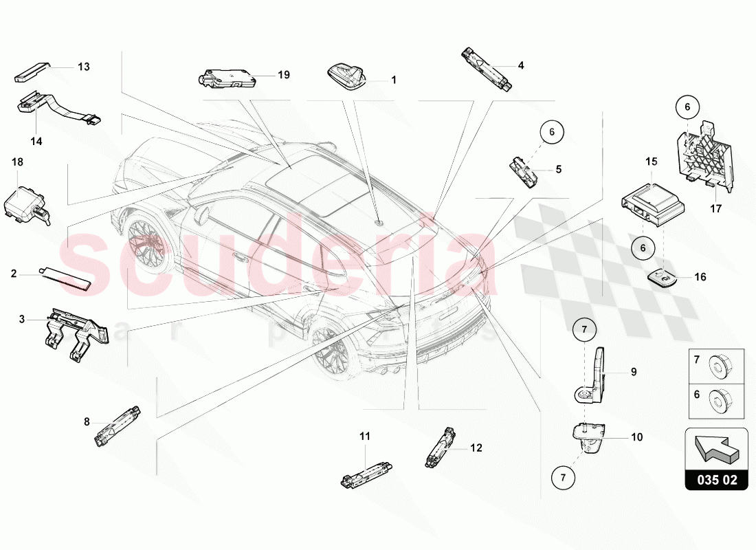 AERIAL of Lamborghini Lamborghini Urus (2018-2019)