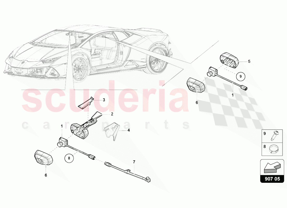 ELECTRICAL PARTS FOR VIDEO RECORDING AND TELEMETRY SYSTEM of Lamborghini Lamborghini Huracan Evo Coupe