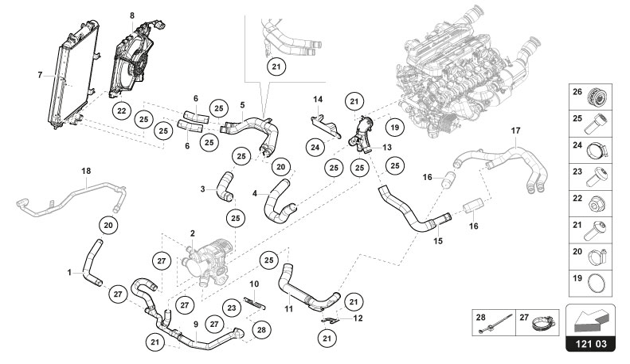 COOLANT COOLING SYSTEM WATER SYSTEM of Lamborghini Lamborghini REVUELTO REVUELTO COUPE'