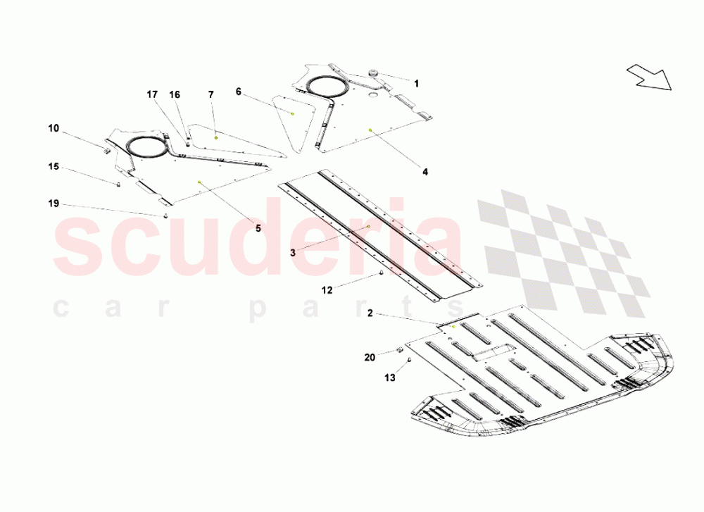 Frame Floor Panels of Lamborghini Lamborghini Gallardo (2006-2007)