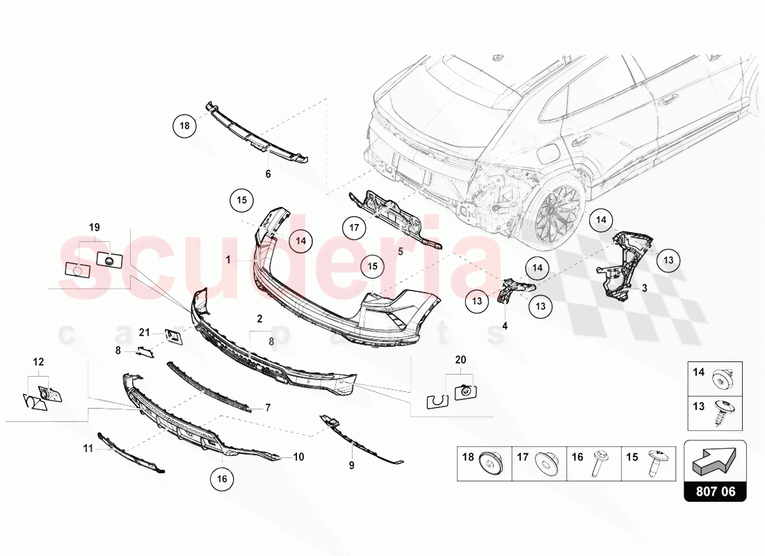 BUMPER of Lamborghini Lamborghini Urus (2018-2019)