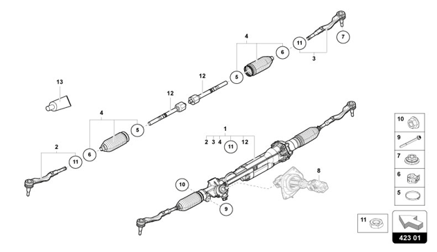 STEERING SYSTEM of Lamborghini Lamborghini REVUELTO REVUELTO COUPE'