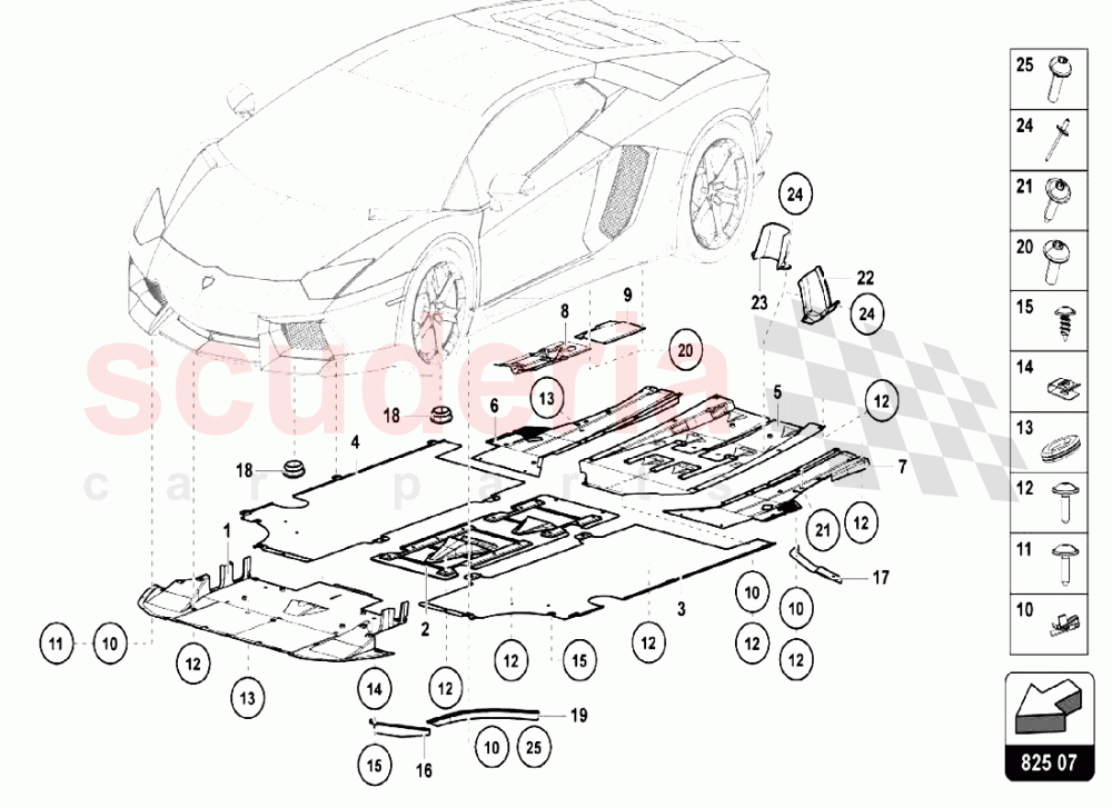 Trim Panel For Lower Frame Section of Lamborghini Lamborghini Aventador LP740 S