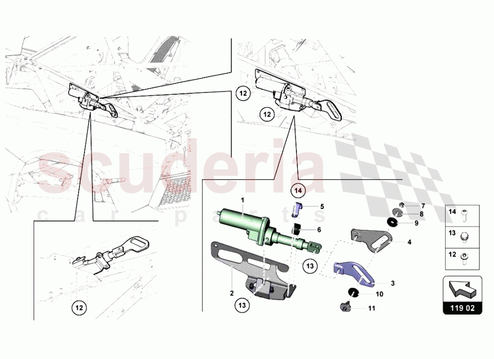 Actuator of Lamborghini Lamborghini Aventador LP700 Coupe