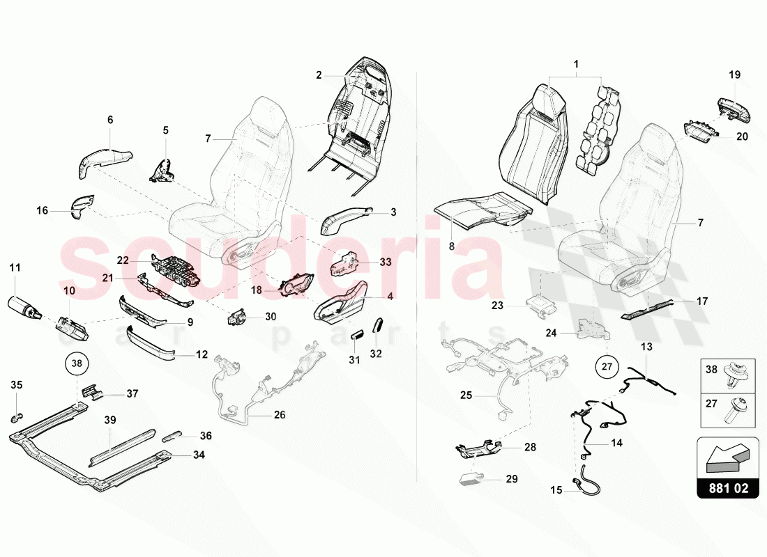 SEAT, DIVIDED of Lamborghini Lamborghini Urus (2018-2019)