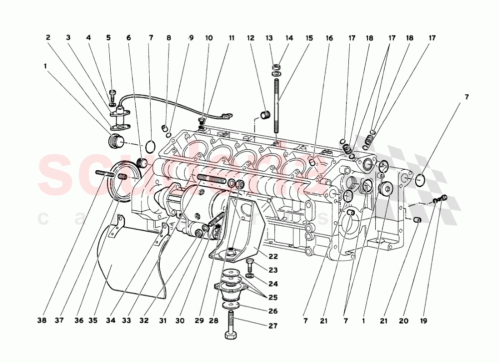 Crankcase of Lamborghini Lamborghini Diablo VT 6.0 (2000-2001)