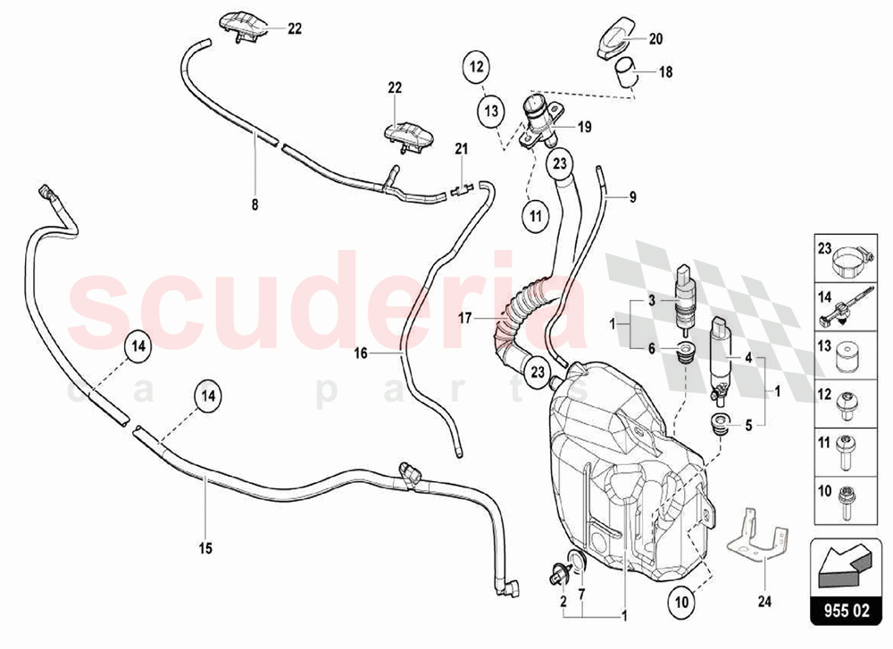 Windshield Washer System of Lamborghini Lamborghini Aventador LP740 S