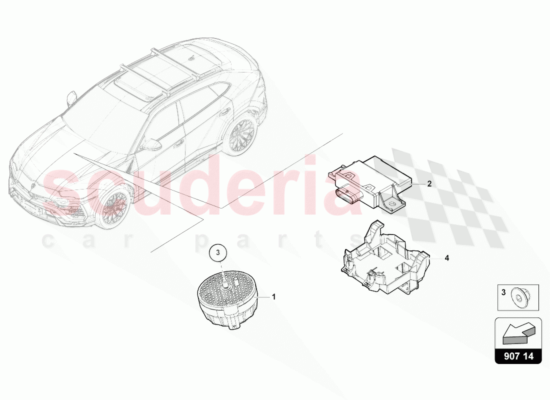 CONTROL UNIT FOR IMPACT SOUND of Lamborghini Lamborghini Urus (2018-2019)