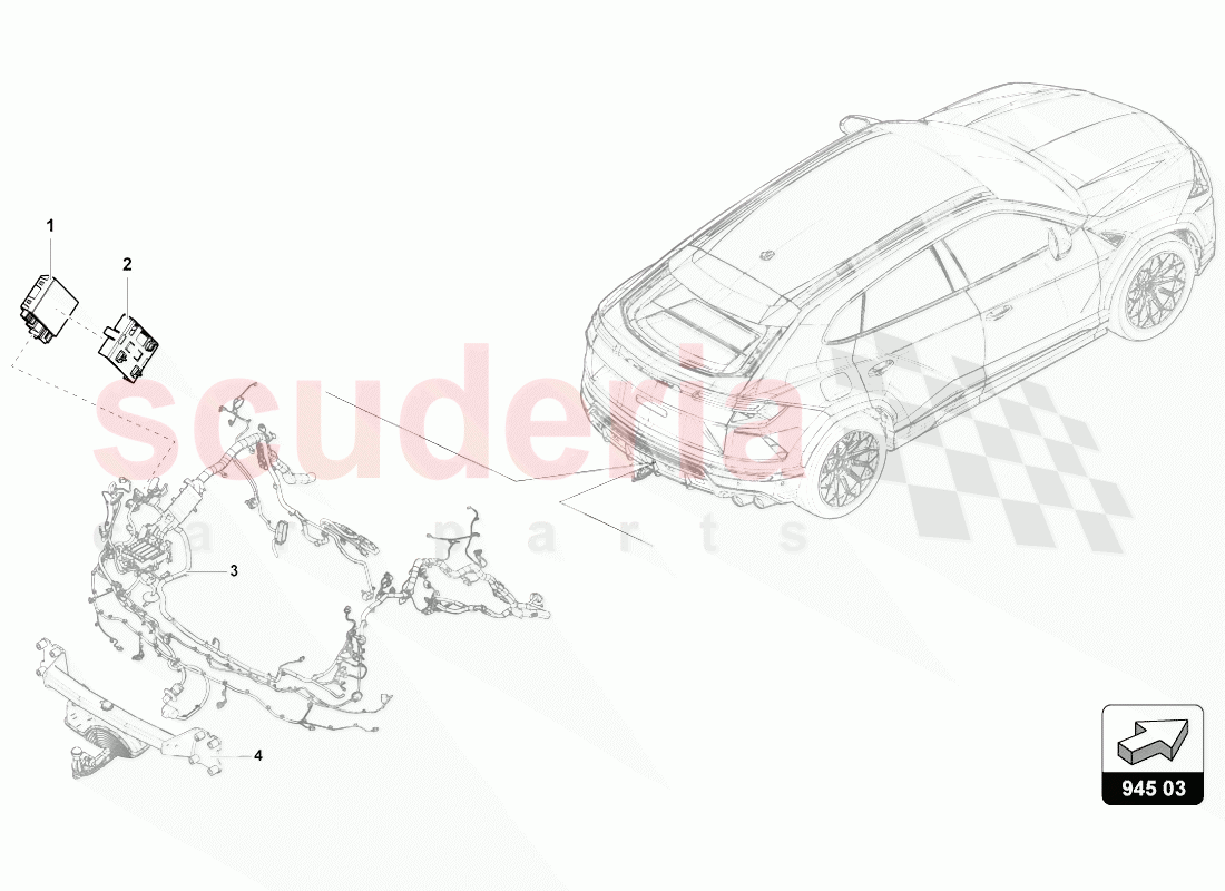 ELECTRICAL PARTS FOR TRAILER TOWING of Lamborghini Lamborghini Urus (2018-2019)
