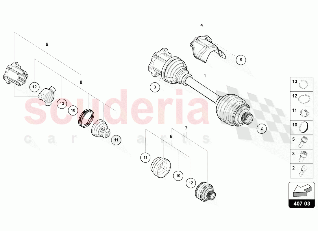 DRIVE SHAFT of Lamborghini Lamborghini Urus (2018-2019)