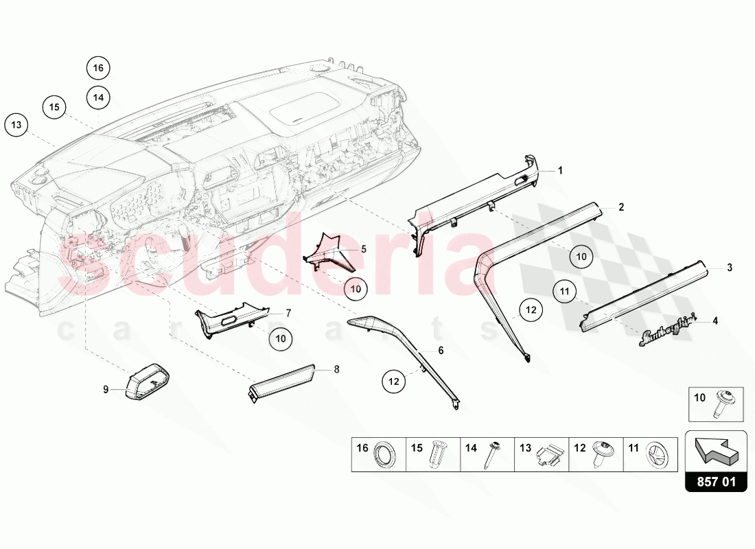 TRIM PANEL FOR DASH PANEL of Lamborghini Lamborghini Urus (2018-2019)