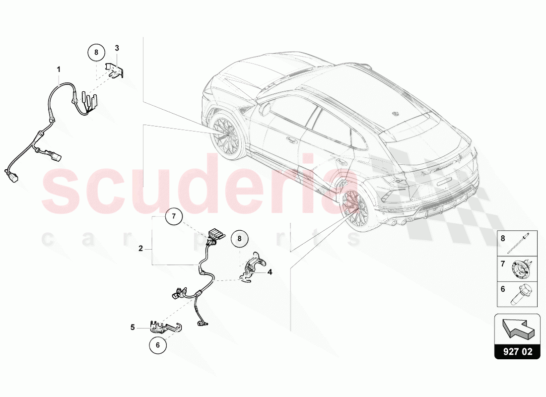 WIRING HARNESS FOR ANTI-LOCK BRAKE SYSTEM -ABS- of Lamborghini Lamborghini Urus (2018-2019)