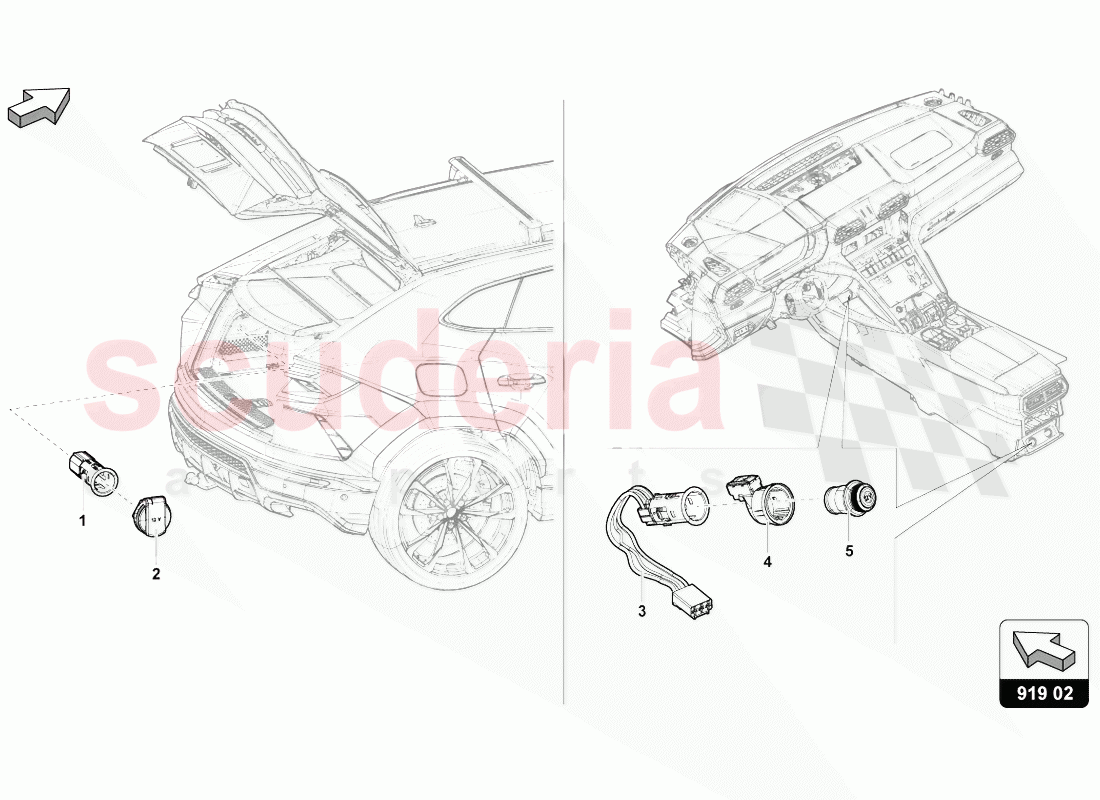 COVER WITH CIGARETTE LIGHTER AND SOCKET of Lamborghini Lamborghini Urus (2018-2019)
