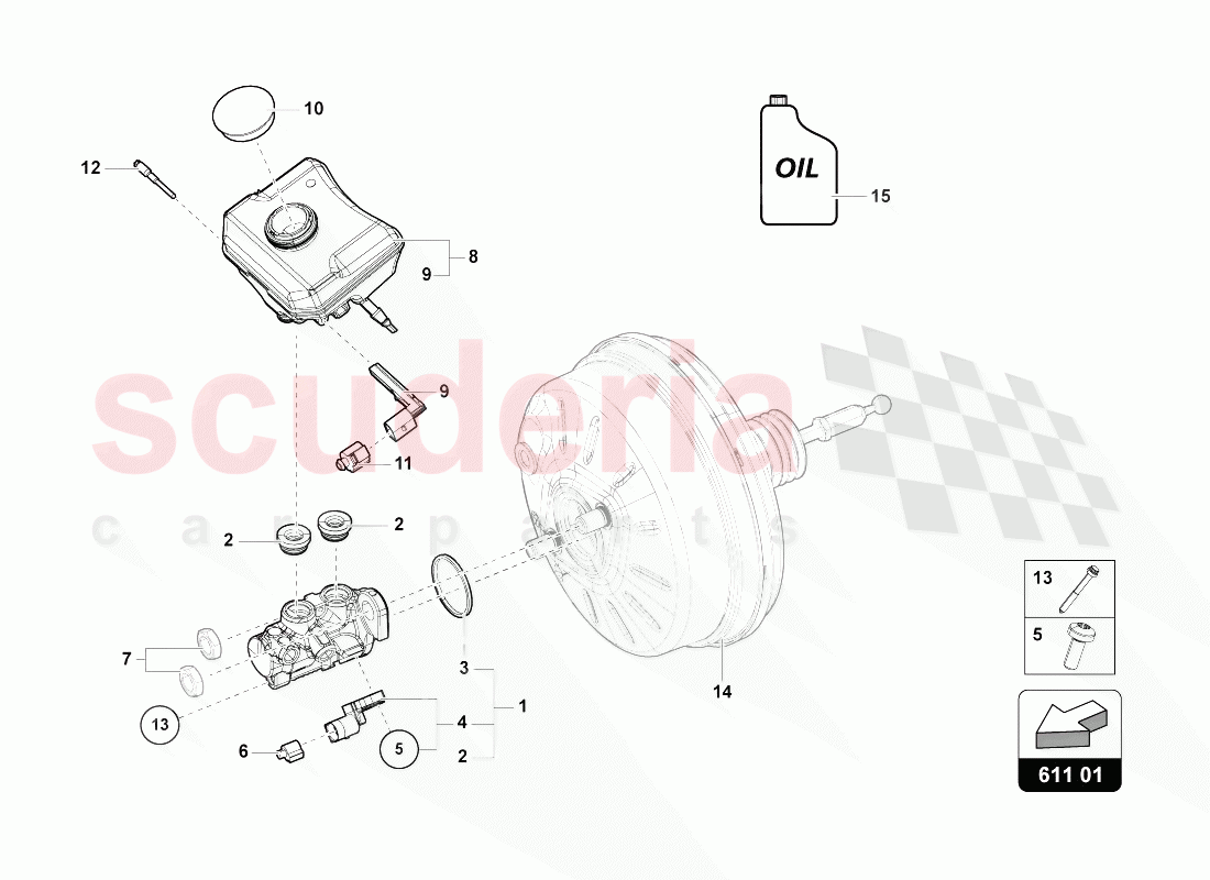 TANDEM BRAKE MASTER CYLINDER of Lamborghini Lamborghini Urus (2018-2019)