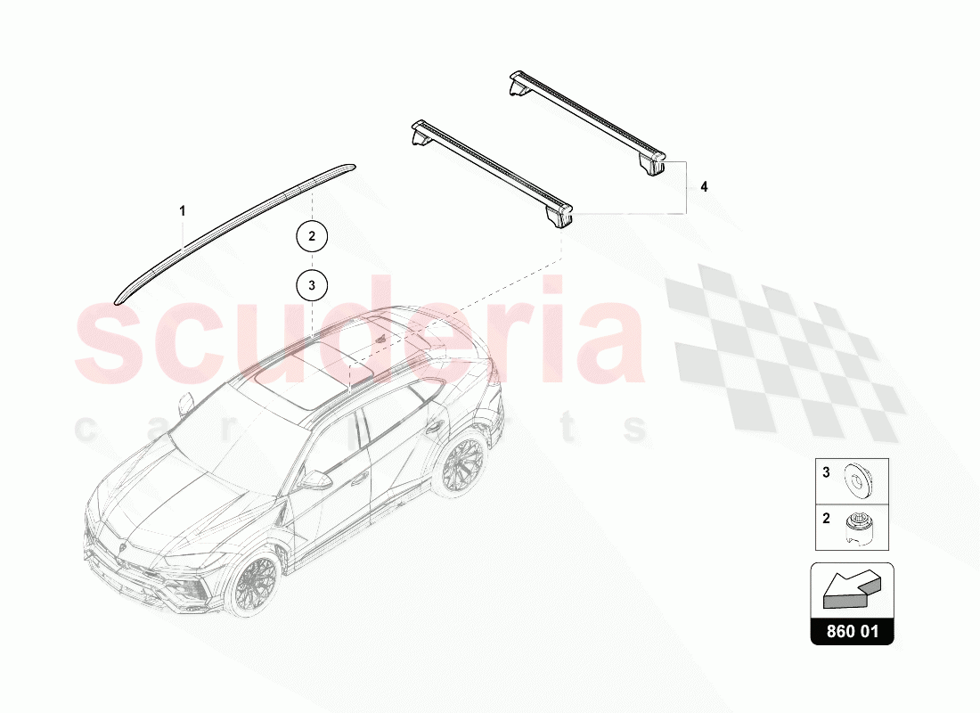 ROOF RAIL of Lamborghini Lamborghini Urus (2018-2019)