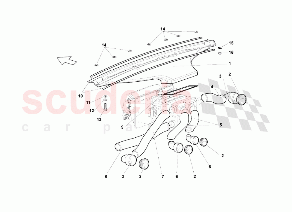 Dashboard Air Pipe of Lamborghini Lamborghini Murcielago LP670