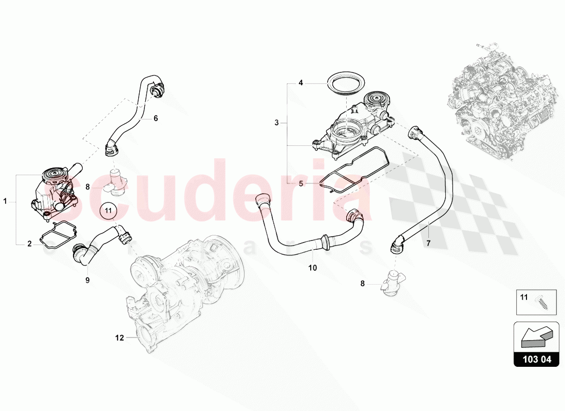 VENTILATION FOR CYLINDER BLOCK of Lamborghini Lamborghini Urus (2018-2019)
