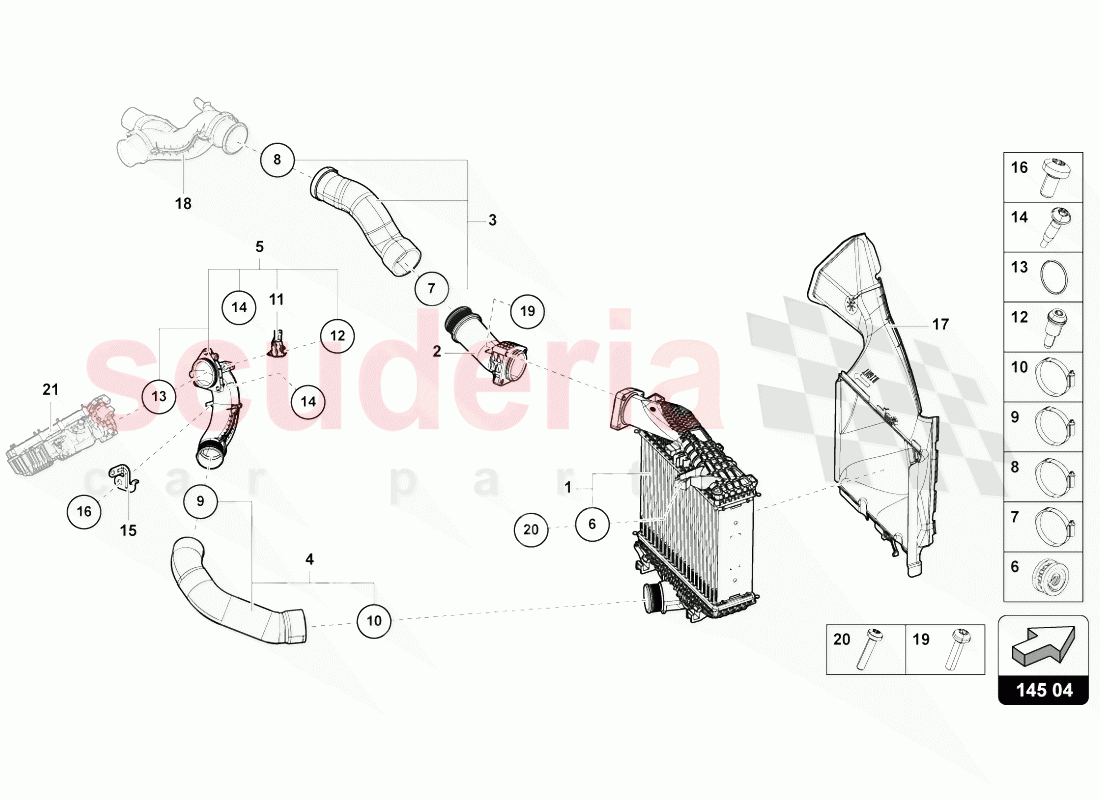 CHARGE AIR COOLER of Lamborghini Lamborghini Urus (2018-2019)
