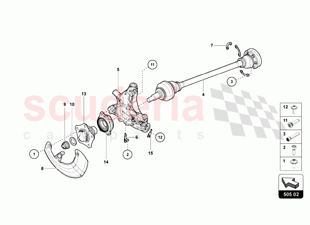 REAR DRIVE SHAFT of Lamborghini Lamborghini Aventador LP700 Roadster
