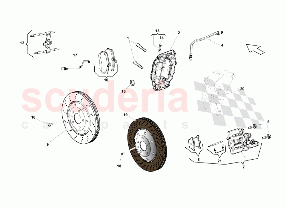 Rear Brakes Discs Std-Ccb of Lamborghini Lamborghini Gallardo LP570 4 SL