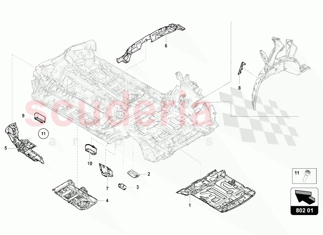 BOTTOM PLATE of Lamborghini Lamborghini Urus (2018-2019)