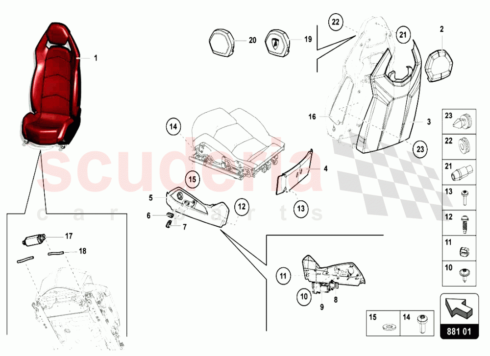 SEATS of Lamborghini Lamborghini Aventador LP720 Roadster