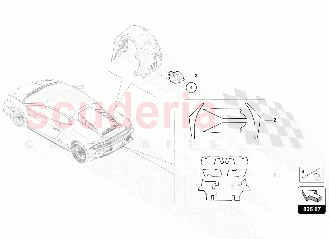 HEAT INSULATION (SELF-ADHESIVE) of Lamborghini Lamborghini Huracan Evo Coupe