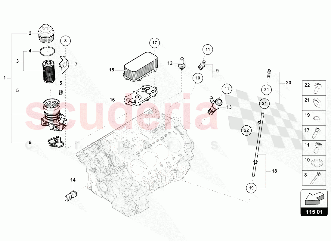OIL FILTER ELEMENT of Lamborghini Lamborghini Urus (2018-2019)